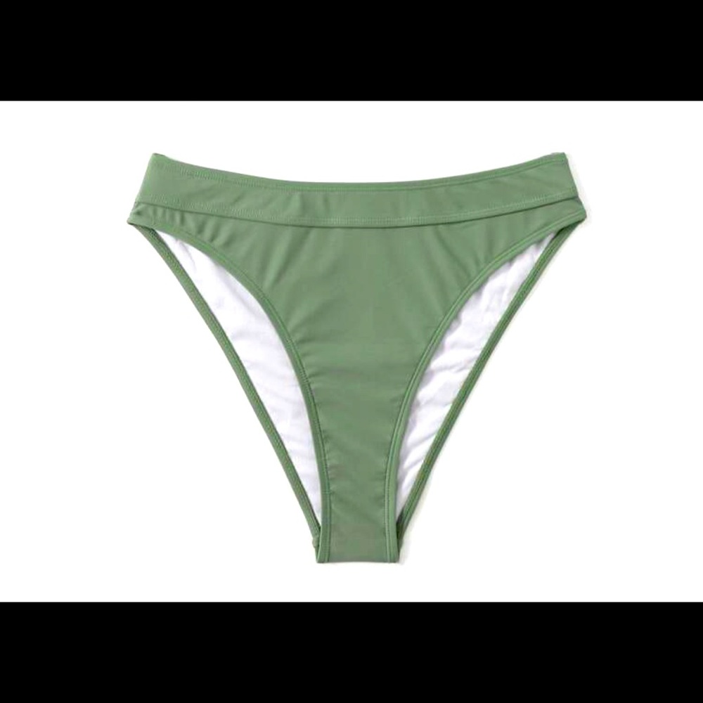Large green high waisted bikini bottoms
